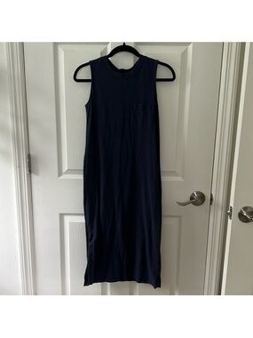 EVERLANE Organic Cotton Weekend Tee Dress in Navy Blue XXS
